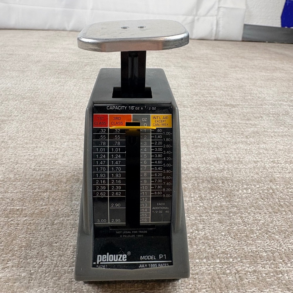 Pelouze Model P1 Postal Scale 16oz Grey Vintage 1995 Manual Office Industrial